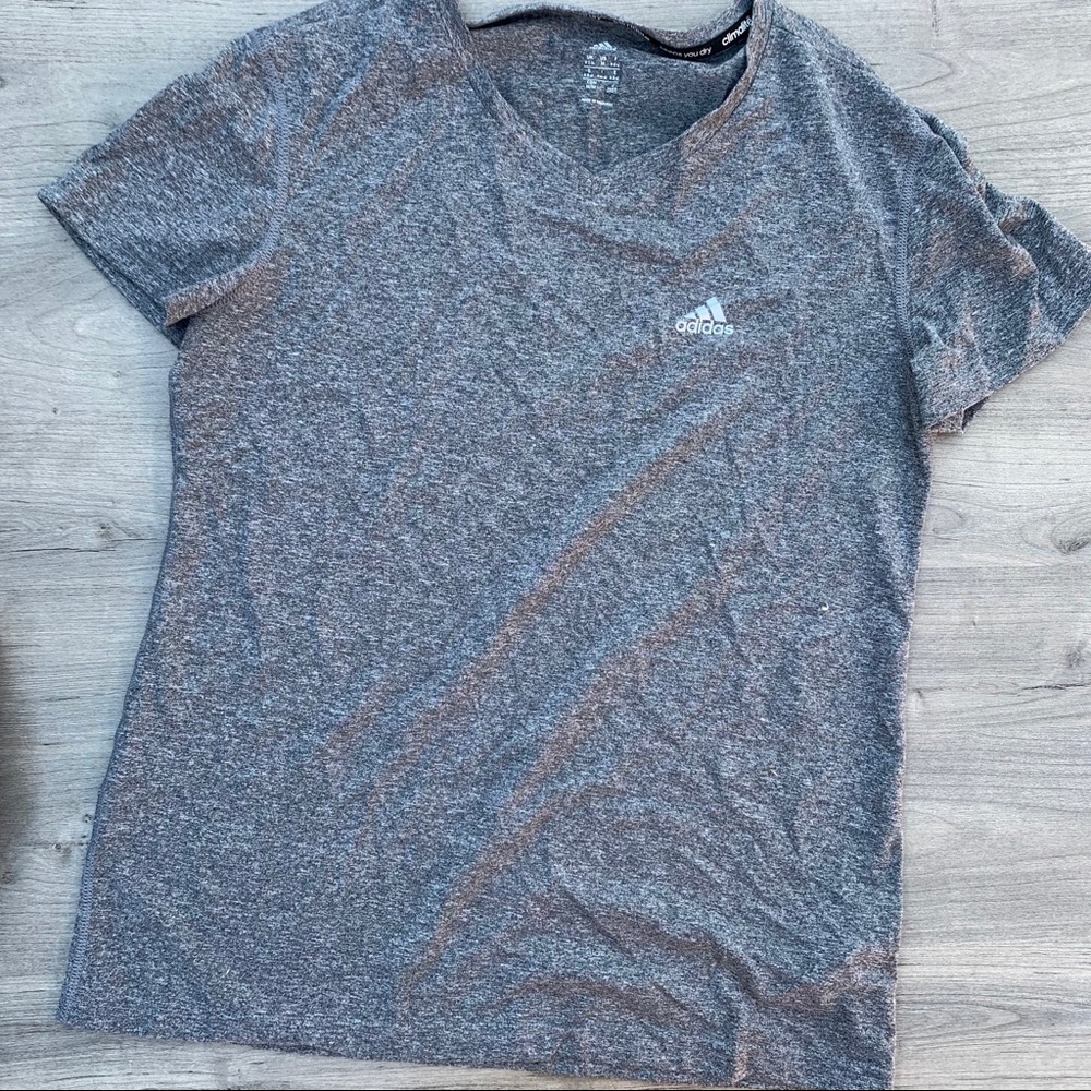 Women’s heather gray adidas Dri fit tee